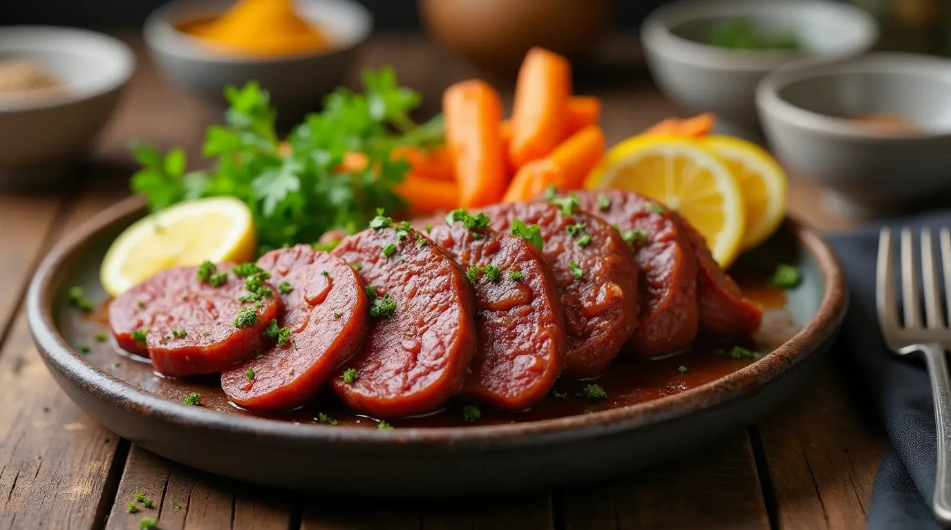 Freshly seasoned beef sausage meat mixture in a bowl, ready for shaping or stuffing.