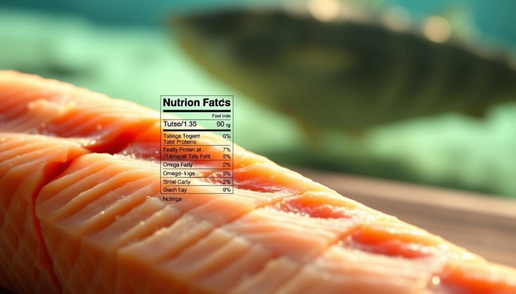 A detailed close-up of a fresh swordfish fillet, showcasing its distinct texture and coloration. The fish is lit by warm, natural lighting, casting a soft, golden glow. In the middle ground, an arrangement of swordfish nutrition facts, including its high protein content, omega-3 fatty acids, and micronutrients. The background features a blurred, underwater seascape, hinting at the swordfish's oceanic origins and solidifying its identity as the "steak of the sea". The overall composition conveys the swordfish's premium quality and health benefits, aligned with the section's focus on understanding this versatile and nutritious fish. A detailed close-up of a fresh swordfish fillet, showcasing its distinct texture and coloration. The fish is lit by warm, natural lighting, casting a soft, golden glow. In the middle ground, an arrangement of swordfish nutrition facts, including its high protein content, omega-3 fatty acids, and micronutrients. The background features a blurred, underwater seascape, hinting at the swordfish's oceanic origins and solidifying its identity as the "steak of the sea". The overall composition conveys the swordfish's premium quality and health benefits, aligned with the section's focus on understanding this versatile and nutritious fish.